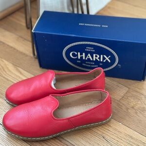 Charix red Slip-On Loafers flats leather (sabah)